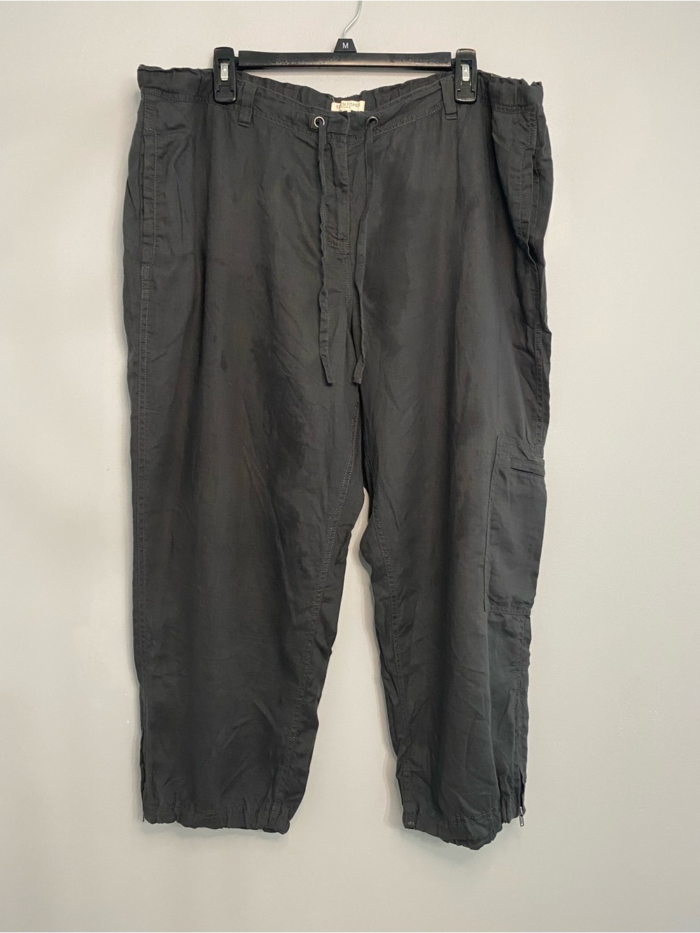 Eileen Fisher Organic Linen Ankle Cargo Pants Women’s Size 1X